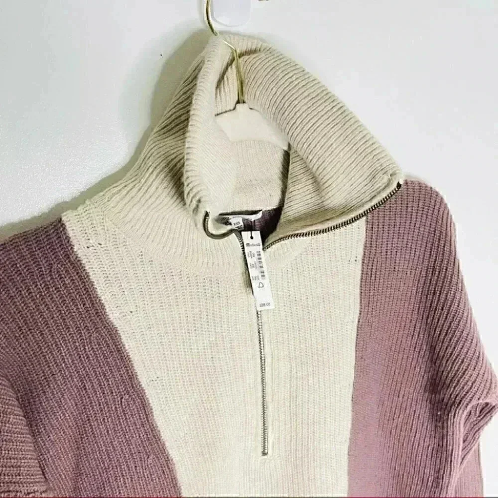 NWT Madewell Glenbrook Half-Zip Pullover Sweater